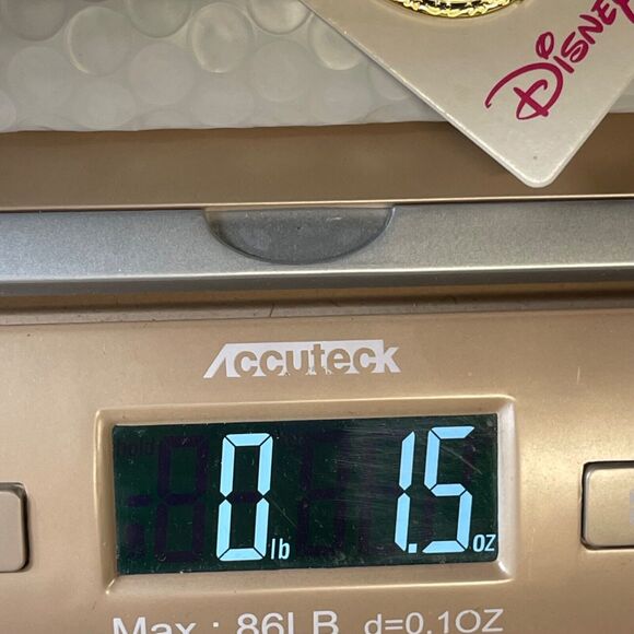 Disney Princess Pin Cinderella Portrait Goldtone Frame Blue Sparkle - Picture 3 of 4